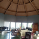 The living room has a very tall dome ceiling with an open kitchen attached. Being reorganized at the moment but I love the space.